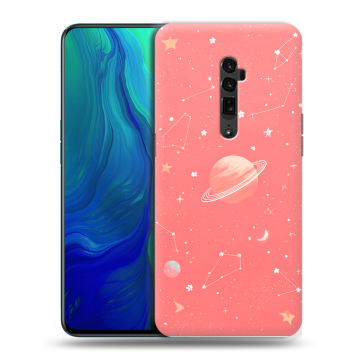 Пластиковый чехол на OPPO Reno 10x Zoom с принтом Розовый космос