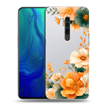 Пластиковый чехол на OPPO Reno 10x Zoom с принтом Цветы принт