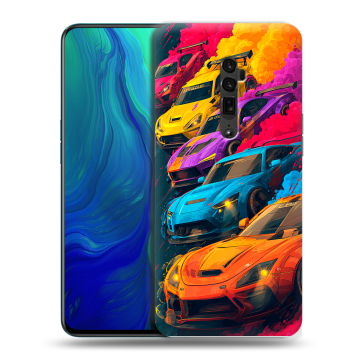 Пластиковый чехол на OPPO Reno 10x Zoom с принтом Тачки