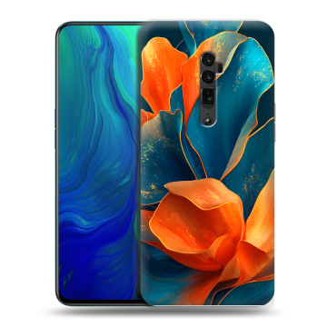 Пластиковый чехол на OPPO Reno 10x Zoom с принтом Цветы