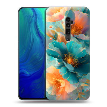 Пластиковый чехол на OPPO Reno 10x Zoom с принтом Цветы