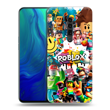 Пластиковый чехол на OPPO Reno 10x Zoom с принтом Roblox Роблокс