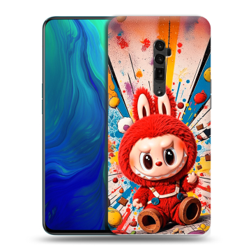 Пластиковый чехол на OPPO Reno 10x Zoom с принтом Labubu Лабубу