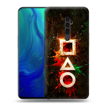 Пластиковый чехол на OPPO Reno 10x Zoom с принтом Squid Game Игра кальмара