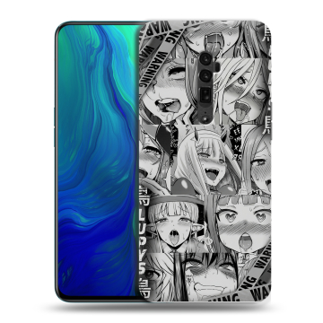 Пластиковый чехол на OPPO Reno 10x Zoom с принтом Ahegao Ахегао Аниме