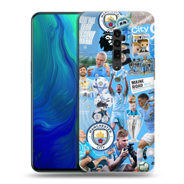 Пластиковый чехол на OPPO Reno 10x Zoom с принтом Man City Манчестер Сити
