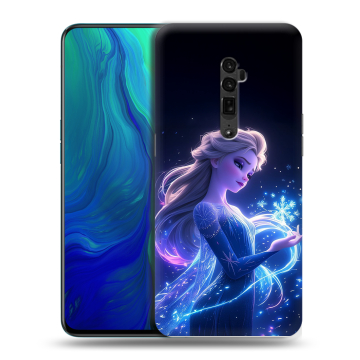 Пластиковый чехол на OPPO Reno 10x Zoom с принтом Холодное сердце Frozen
