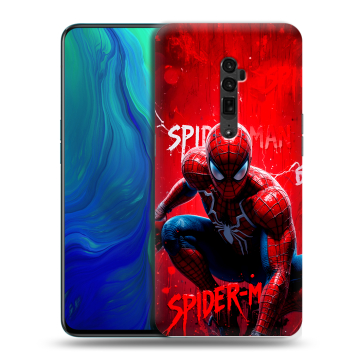 Пластиковый чехол на OPPO Reno 10x Zoom с принтом Spiderman Человек паук