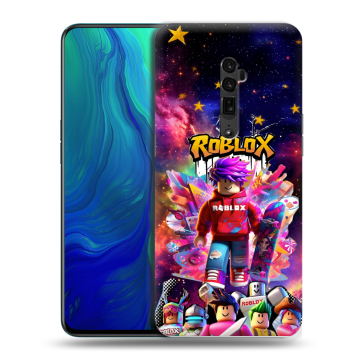 Пластиковый чехол на OPPO Reno 10x Zoom с принтом Roblox Роблокс