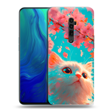 Пластиковый чехол на OPPO Reno 10x Zoom с принтом Красивый кот