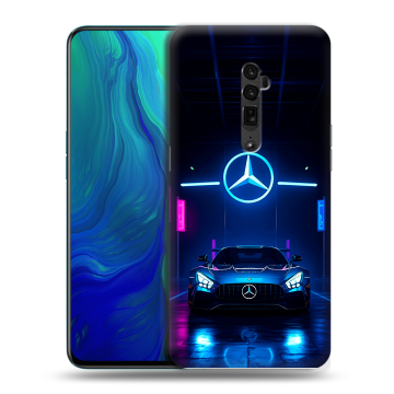 Пластиковый чехол на OPPO Reno 10x Zoom с принтом Mercedes Мерседес