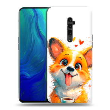 Пластиковый чехол на OPPO Reno 10x Zoom с принтом корги