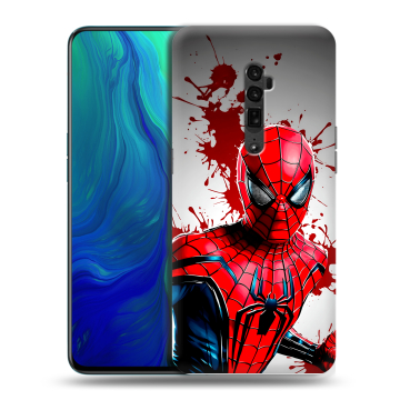 Пластиковый чехол на OPPO Reno 10x Zoom с принтом Spiderman Человек паук