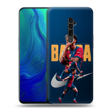 Пластиковый чехол на OPPO Reno 10x Zoom с принтом Барселона Barca Yamal 