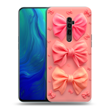 Пластиковый чехол на OPPO Reno 10x Zoom с принтом Розовые бантики