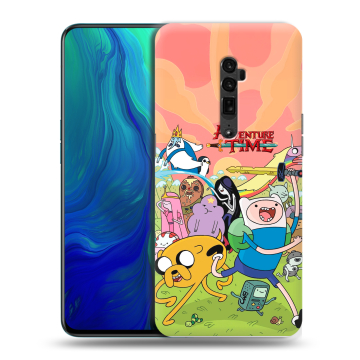 Пластиковый чехол на OPPO Reno 10x Zoom с принтом Adventure time Время приключений