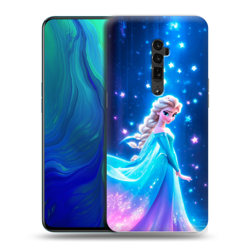 Пластиковый чехол на OPPO Reno 10x Zoom с принтом Холодное сердце Frozen