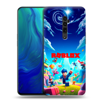 Пластиковый чехол на OPPO Reno 10x Zoom с принтом Roblox Роблокс