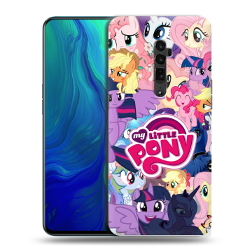 Пластиковый чехол на OPPO Reno 10x Zoom с принтом My little pony Дружба чудо