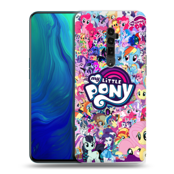 Пластиковый чехол на OPPO Reno 10x Zoom с принтом My little pony Дружба чудо