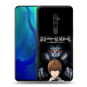 Пластиковый чехол на OPPO Reno 10x Zoom с принтом Death note Тетрадь смерти