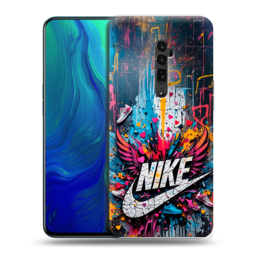 Пластиковый чехол на OPPO Reno 10x Zoom с принтом Nike Найк