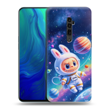 Пластиковый чехол на OPPO Reno 10x Zoom с принтом Labubu Лабубу