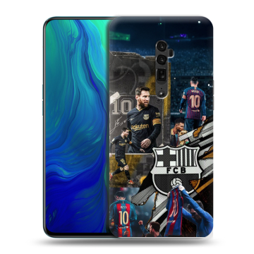 Пластиковый чехол на OPPO Reno 10x Zoom с принтом Messi Barcelona