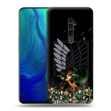 Пластиковый чехол на OPPO Reno 10x Zoom с принтом Атака титанов