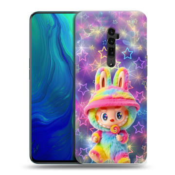 Пластиковый чехол на OPPO Reno 10x Zoom с принтом Labubu Лабубу