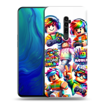 Пластиковый чехол на OPPO Reno 10x Zoom с принтом Roblox Роблокс
