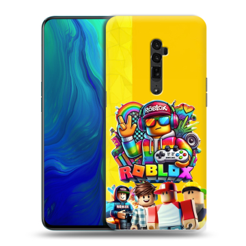 Пластиковый чехол на OPPO Reno 10x Zoom с принтом Roblox Роблокс