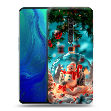 Пластиковый чехол на OPPO Reno 10x Zoom с принтом Новый год