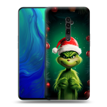 Пластиковый чехол на OPPO Reno 10x Zoom с принтом Гринч Новый год Рождество