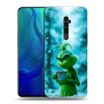 Пластиковый чехол на OPPO Reno 10x Zoom с принтом Новый год гринч