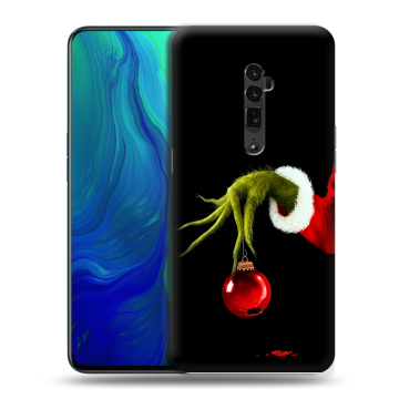 Пластиковый чехол на OPPO Reno 10x Zoom с принтом Новый год Гринч