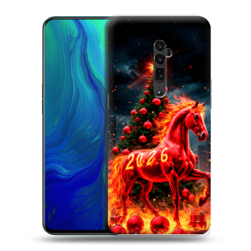 Пластиковый чехол на OPPO Reno 10x Zoom с принтом Новый год