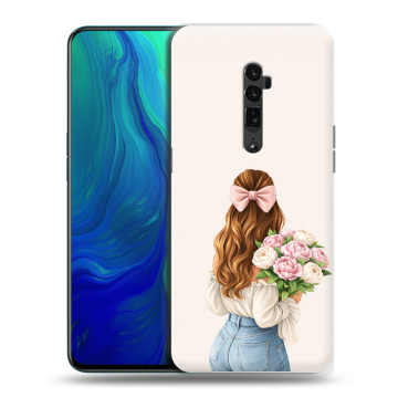 Пластиковый чехол на OPPO Reno 10x Zoom с принтом женский