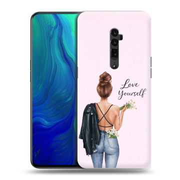 Пластиковый чехол на OPPO Reno 10x Zoom с принтом женский