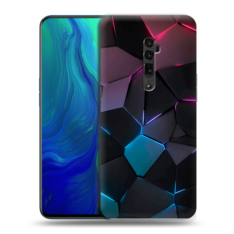 Пластиковый чехол на OPPO Reno 10x Zoom с принтом Геометрия неона Пластиковый чехол на OPPO Reno 10x Zoom с принтом Геометрия неона