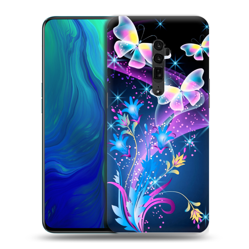 Пластиковый чехол на OPPO Reno 10x Zoom с принтом Бабочки Пластиковый чехол на OPPO Reno 10x Zoom с принтом Бабочки