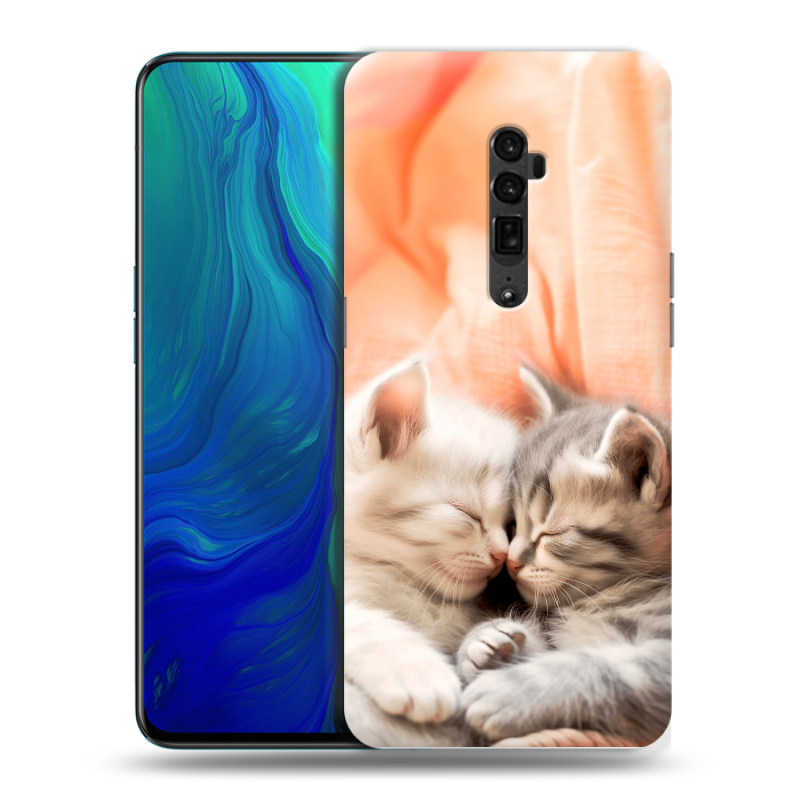 Пластиковый чехол на OPPO Reno 10x Zoom с принтом Котята Пластиковый чехол на OPPO Reno 10x Zoom с принтом Котята