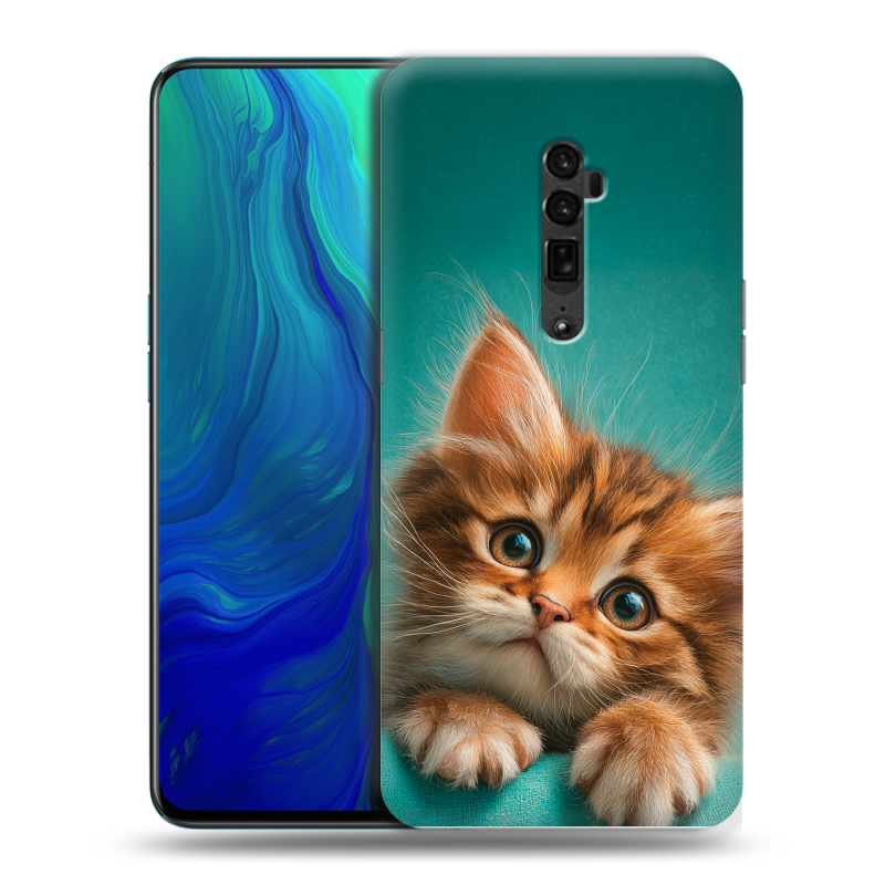 Пластиковый чехол на OPPO Reno 10x Zoom с принтом котенок Пластиковый чехол на OPPO Reno 10x Zoom с принтом котенок