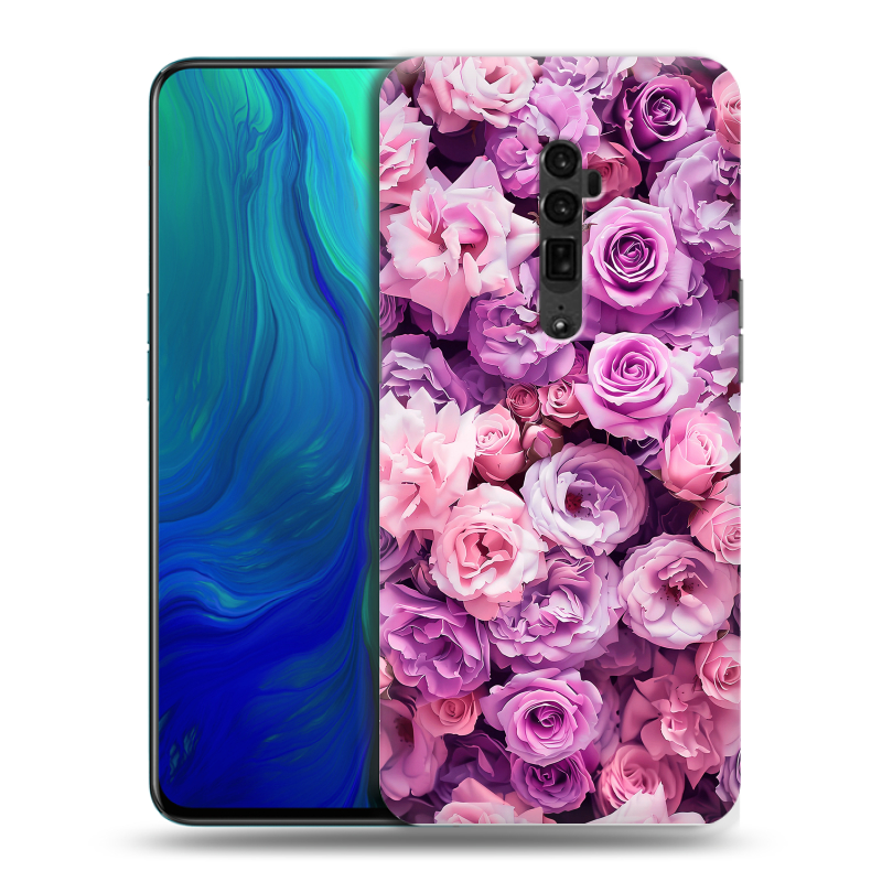 Пластиковый чехол на OPPO Reno 10x Zoom с принтом лавандовые розы Пластиковый чехол на OPPO Reno 10x Zoom с принтом лавандовые розы