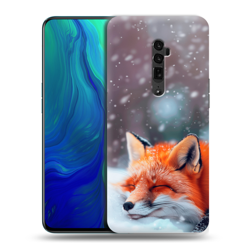 Пластиковый чехол на OPPO Reno 10x Zoom с принтом лиса Пластиковый чехол на OPPO Reno 10x Zoom с принтом лиса
