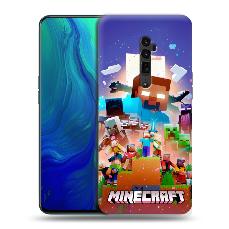 Пластиковый чехол на OPPO Reno 10x Zoom с принтом Майнкрафт Minecraft Пластиковый чехол на OPPO Reno 10x Zoom с принтом Майнкрафт Minecraft