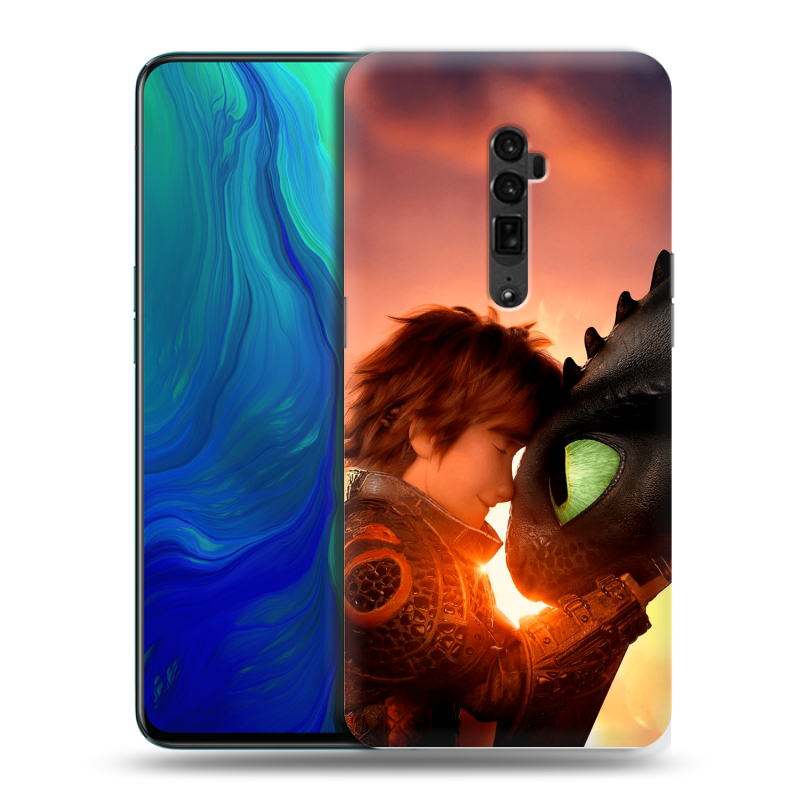 Пластиковый чехол на OPPO Reno 10x Zoom с принтом Как приручить дракона Пластиковый чехол на OPPO Reno 10x Zoom с принтом Как приручить дракона