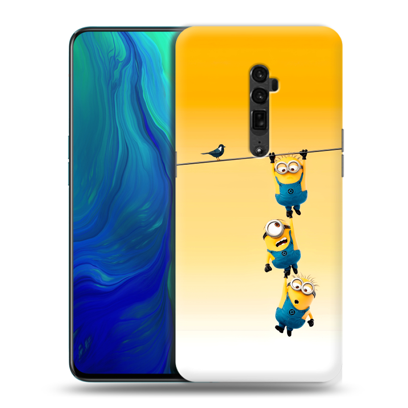 Пластиковый чехол на OPPO Reno 10x Zoom с принтом Миньоны Пластиковый чехол на OPPO Reno 10x Zoom с принтом Миньоны