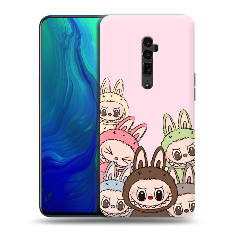 Пластиковый чехол на OPPO Reno 10x Zoom с принтом Лабубу Пластиковый чехол на OPPO Reno 10x Zoom с принтом Лабубу