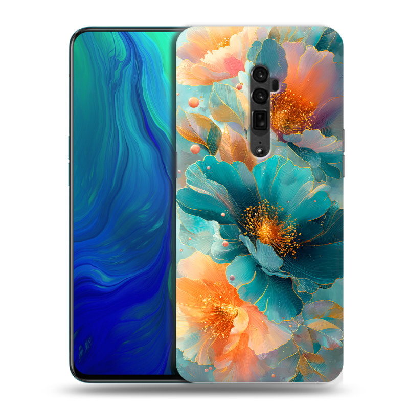 Пластиковый чехол на OPPO Reno 10x Zoom с принтом Цветы Пластиковый чехол на OPPO Reno 10x Zoom с принтом Цветы